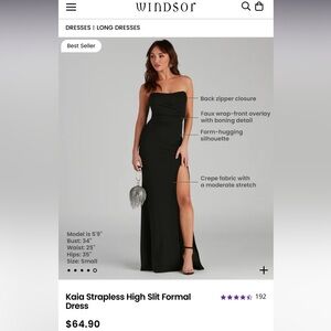 Kaia Strapless High Slit Formal
Dress